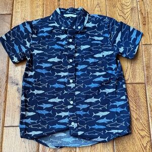 Janie and Jack Blue Shark Pattern Shirt size 7